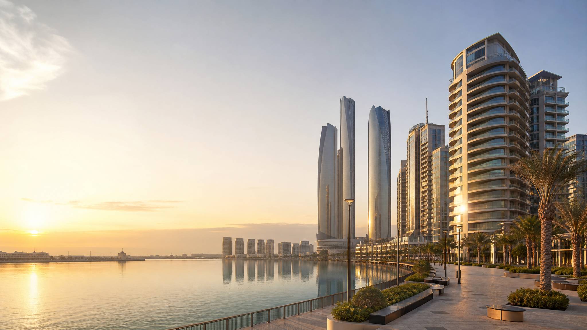 Immobilien Abu Dhabi Abu Dhabi Corniche zur blauen Stunde