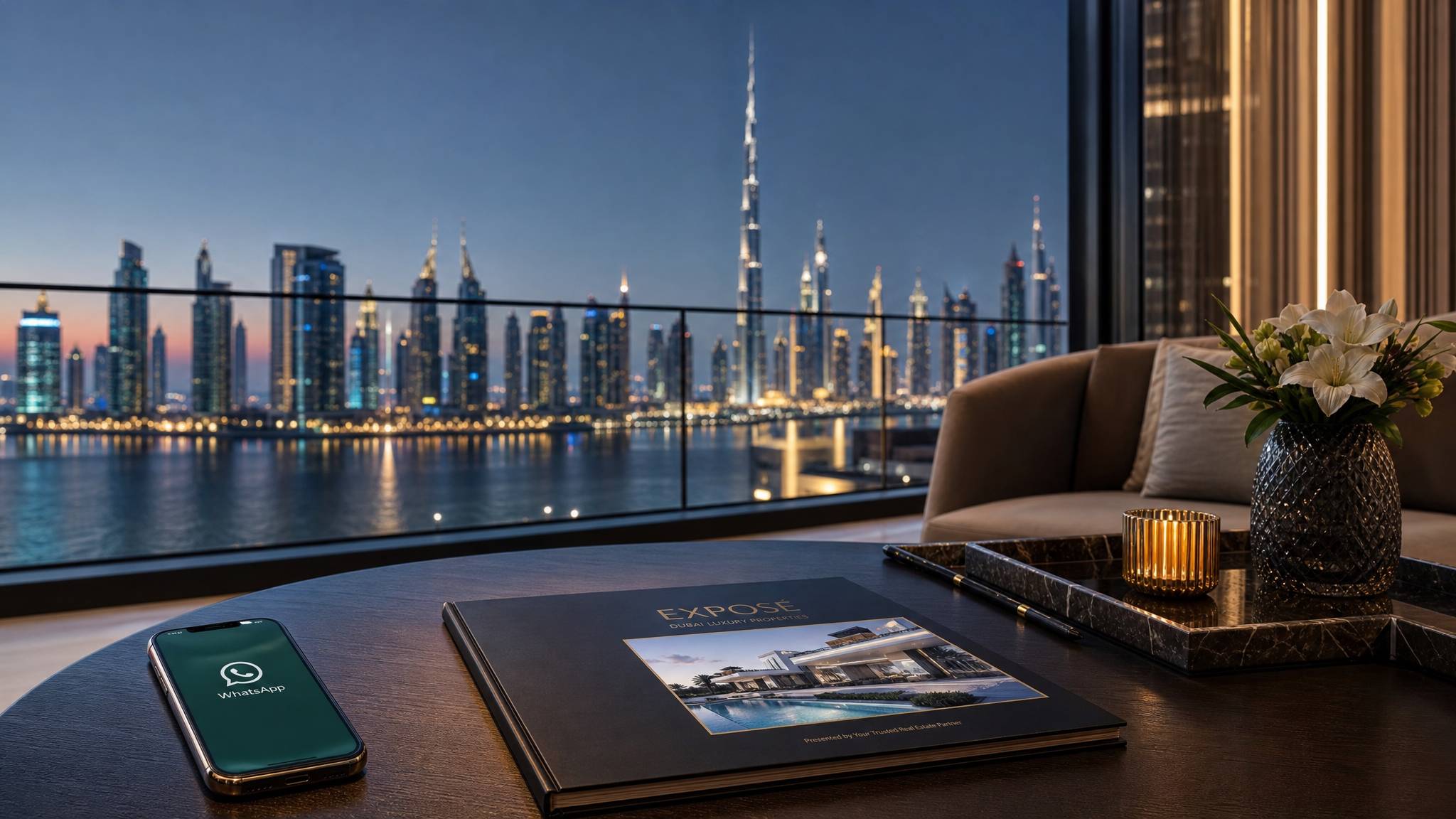 Sonnenuntergang über Dubai Skyline